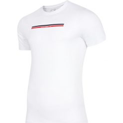 T-shirt męski TSM224 - biały. Białe koszulki męskie 4f, m, bez wzorów, bez kołnierzyka. Za 49,99 zł.