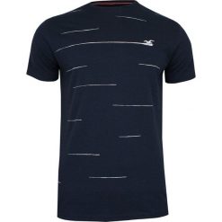 Granatowy T-shirt Męski, Krótki Rękaw -Just Yuppi- Koszulka, z Nadrukiem, w Paski TSJTYUP10016kol3granat. Niebieskie koszulki męskie Just Yuppi, m, w paski, z tkaniny, casualowe, bez kołnierzyka, z krótkim rękawem, krótkie. Za 55,00 zł.