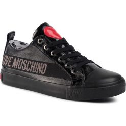 Trampki LOVE MOSCHINO - JA15073G18IE0000 Nero. Czarne półbuty damskie Love Moschino, bez wzorów, z gumy, bez zapięcia. Za 779,00 zł.