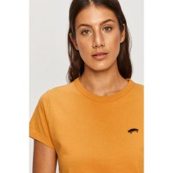 Vans - T-shirt. Pomarańczowe bluzki damskie Vans, s, z aplikacjami, z bawełny, casualowe, z okrągłym kołnierzem. Za 129,90 zł.