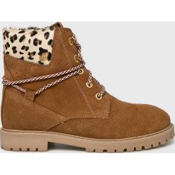 Pepe Jeans - Botki dziecięce Pulp Leopard. Pomarańczowe botki dziewczęce Pepe Jeans, na sznurówki. W wyprzedaży za 199,90 zł.