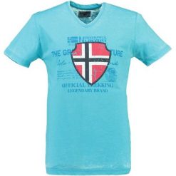 Geographical Norway Męska Koszulka Jovka L Świetlisty Niebieski. Niebieskie koszulki męskie marki Geographical Norway, m, z nadrukiem. Za 89,00 zł.