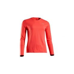 Koszulka Tenis Z Długim Rękawem Essentiel Damska. Różowe t-shirty damskie ARTENGO, bez wzorów, z elastanu, bez kołnierzyka, z długim rękawem, długie, bez kaptura, tenisowe. Za 24,99 zł.