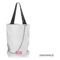 SHOPPER skóra naturalna BIAŁY. Białe torby na zakupy damskie marki Pakamera, ze skóry, na ramię. Za 255,00 zł.