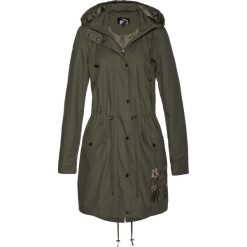 Kurtka parka z haftem bonprix ciemnooliwkowy. Zielone kurtki damskie bonprix, z haftami. Za 189,99 zł.