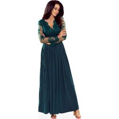 Zielona Wieczorowa Sukienka Maxi z Koronkową Górą. Zielone długie sukienki marki Molly.pl, na imprezę, l, z koronki, eleganckie. Za 368,90 zł.