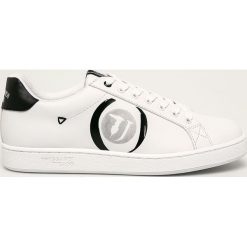 Trussardi Jeans - Buty. Białe sneakersy męskie Trussardi Jeans, z jeansu, na sznurówki. W wyprzedaży za 199,90 zł.
