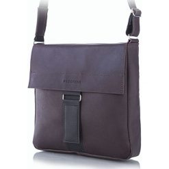 Brązowa męska listonoszka na ramię BRODRENE. Pomarańczowe listonoszki męskie Brødrene, bez wzorów, ze skóry, eleganckie. Za 269,00 zł.