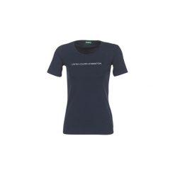 T-shirty z krótkim rękawem Benetton AVILOL. Niebieskie t-shirty damskie marki Benetton, l. Za 55,20 zł.