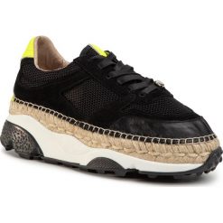 Espadryle EVA MINGE - EM-14-07-000845 601. Czarne espadryle damskie Eva Minge, bez wzorów, ze skóry, bez obcasa, na płaskiej podeszwie. W wyprzedaży za 379,00 zł.