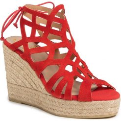 Espadryle KANNA - 20KV20062 Rojo. Czerwone espadryle damskie Kanna, bez wzorów, ze skóry, bez obcasa, na obcasie. Za 379,00 zł.