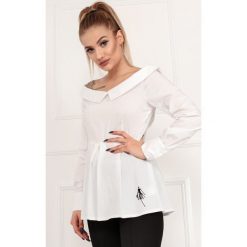 Bawełniana koszula z baskinką. Bluzki damskie MISS CITY, m, bez wzorów, z elastanu, bez kołnierzyka, bez rękawów. Za 249,00 zł.