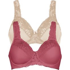 Biustonosz "minimizer" (2 szt.) bonprix malinowy + beżowy. Brązowe biustonosze minimizery bonprix. Za 75,98 zł.