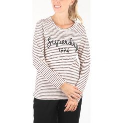 SuperDry Koszulka Czerwony Biały. Czerwone koszulki damskie Superdry, xs, w paski, z bawełny, bez kołnierzyka, z długim rękawem. Za 231,95 zł.