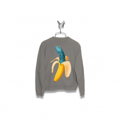 Bluza Brokatowy Banan Męska. Szare bluzy męskie Failfake, xxl, bez wzorów, bez kołnierzyka, bez rękawów, bez kaptura. Za 170,00 zł.