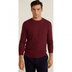 Mango Man - Sweter Castro. Brązowe swetry klasyczne męskie Mango Man, l, z dzianiny, z okrągłym kołnierzem. Za 199,90 zł.