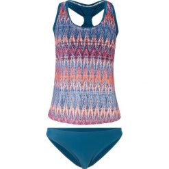 Tankini (2 części) bonprix niebiesko-pomarańczowy z nadrukiem. Niebieskie stroje kąpielowe damskie bonprix, z nadrukiem. Za 134,99 zł.