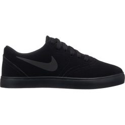 BUTY NIKE SB CHECK SUEDE (GS). Czarne buty dziewczęce sportowe marki Nike, na wiosnę, bez wzorów, z materiału, bez zapięcia. Za 199,99 zł.