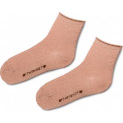 Skarpety Wysokie Damskie TWINSET - Calzino OA8T3N Pale Pink 03025. Brązowe skarpetki damskie Twinset, bez wzorów, z elastanu. Za 189,00 zł.