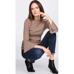 Jasnobrązowy Sweter Mind. Brązowe swetry klasyczne damskie Born2be, uniwersalny. Za 39,99 zł.