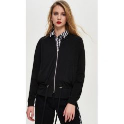 Bluzy rozpinane damskie: Bluza z wiązaniem - Czarny