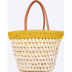 Answear - Torebka City Jungle. Żółte torebki klasyczne damskie ANSWEAR, bez wzorów, z materiału, casualowe, na ramię, duże, bez dodatków. W wyprzedaży za 79,90 zł.
