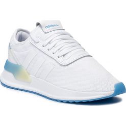 Buty adidas - U_Path X W EE4560 Ftwwht/Reablu/Ngtmet. Białe półbuty damskie Adidas, bez wzorów, ze skóry, bez obcasa, na płaskiej podeszwie, bez zapięcia. W wyprzedaży za 249,00 zł.