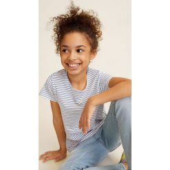 Mango Kids - Top dziecięcy Baseg4 104-164 cm. Czarne bluzki dziewczęce Mango Kids, bez wzorów, z bawełny, z okrągłym kołnierzem, z krótkim rękawem, krótkie, bez kaptura. Za 19,90 zł.