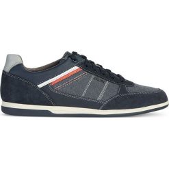 Geox - Buty. Niebieskie buty sportowe męskie Geox, ze skóry, na sznurówki. W wyprzedaży za 279,90 zł.