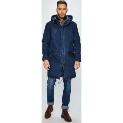 Pepe Jeans - Kurtka. Niebieskie płaszcze męskie Pepe Jeans, s, bez wzorów, z bawełny, długie, z kapturem. W wyprzedaży za 679,90 zł.