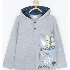 Koszulka. Szare t-shirty chłopięce z długim rękawem marki BE BRAVE, z aplikacjami. Za 49,90 zł.