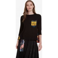 Desigual Lindsey Koszulka Czarny Wielokolorowy. Czarne koszulki damskie Desigual, xs, bez wzorów, z elastanu, bez kołnierzyka. Za 274,95 zł.