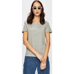 Vero Moda - Top. Czerwone bluzki damskie marki Vero Moda, s, bez wzorów, z bawełny, casualowe, z okrągłym kołnierzem, z krótkim rękawem. Za 39,90 zł.