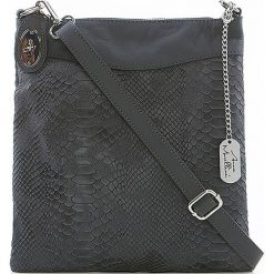 Torebki klasyczne damskie: Skórzana torebka w kolorze antracytowym - 26 x 28 x 3 cm