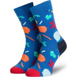 Skarpety Wysokie Unisex HAPPY SOCKS - BAS01-6300 Kolorowy Niebieski. Niebieskie skarpetki damskie Happy Socks, bez wzorów, z elastanu. Za 39,90 zł.