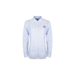 Koszule Tommy Hilfiger WW0WW20538 / Kim Oxford Fitted. Niebieskie koszule damskie TOMMY HILFIGER, bez wzorów, bez kołnierzyka, bez rękawów. Za 249,00 zł.