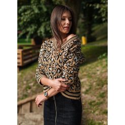 SWETER VIVIANE CAMEL. Brązowe swetry damskie Fanaberia.com, na jesień, bez wzorów, bez rękawów, bez kaptura. Za 69,90 zł.