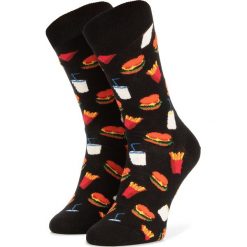 Skarpety Wysokie Unisex HAPPY SOCKS - HAM01-9000 Czarny. Czarne skarpetki damskie Happy Socks, bez wzorów, z elastanu. Za 39,90 zł.