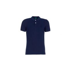 Koszulki polo z krótkim rękawem Benetton MEKIL. Niebieskie koszulki męskie Benetton, s, bez wzorów, z krótkim rękawem. Za 109,70 zł.