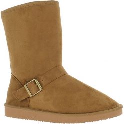 Buty zimowe damskie: Kozaki w kolorze jasnobrązowym