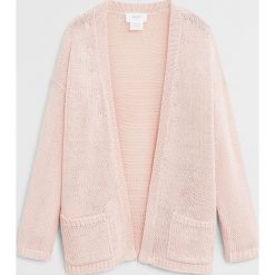 Mango Kids - Kardigan dziecięcy Kendall 110-164 cm. Żółte swetry dziewczęce Mango Kids, bez wzorów, z dzianiny, bez kaptura. Za 79,90 zł.