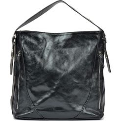 Shopper bag damskie: Skórzana torebka w kolorze czarnym – (S)36 x (W)42 x (G)13 cm