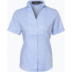 Franco Callegari - Bluzka damska, niebieski. Niebieskie bluzki damskie marki Franco Callegari, bez wzorów, z bawełny, bez kołnierzyka, z krótkim rękawem. Za 129,95 zł.