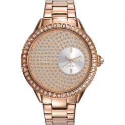 Zegarek kwarcowy w kolorze różowozłotym. Żółte, analogowe zegarki damskie Esprit Watches, ze stali. W wyprzedaży za 318,95 zł.