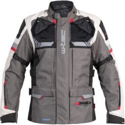 Kurtki męskie bomber: W-TEC Kurtka motocyklowa męska Excellenta szara r. 6XL (16731)