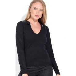 CACHEMIRE FRANCAIS sweter damski 40 czarny. Czarne swetry damskie CACHEMIRE FRANCAIS, bez wzorów, z kaszmiru, z długim rękawem, długie, bez kaptura. Za 199,00 zł.