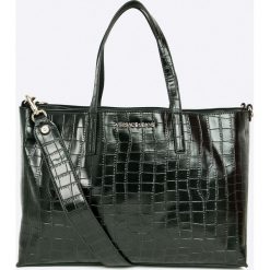 Versace Jeans - Torebka. Szare torebki klasyczne damskie marki Versace Jeans, w paski, z jeansu, duże. W wyprzedaży za 799,90 zł.