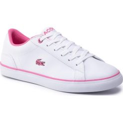 Tenisówki LACOSTE - Lerond Bl 2 Cuj 7-37CUJ0027B53 Wht/Pnk. Białe trampki dziewczęce Lacoste, bez wzorów, z gumy, na sznurówki. Za 269,99 zł.
