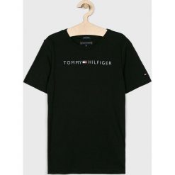 Tommy Hilfiger - T-shirt dziecięcy 128-176 cm. Czarne t-shirty chłopięce TOMMY HILFIGER, z nadrukiem, z bawełny, bez rękawów. Za 139,90 zł.