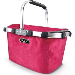 Shopper bag damskie: Kosz termiczny w kolorze fuksji na zakupy – 40 x 22 x 27 cm